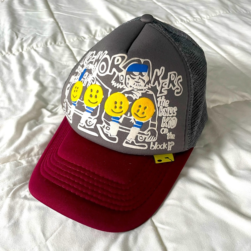 Kapital Coworkers Trucker Hat (grey, maroon)